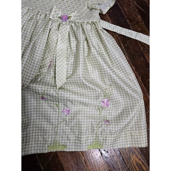 Vintage Green White Collared Neck Plaid Dress size 4 - Picture 2 of 11